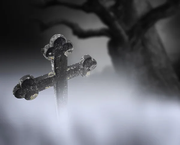 Ancient cross on cemetery — Stock Photo, Image