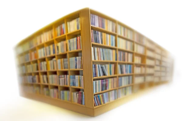 Bookshelves on white — Stock Photo, Image