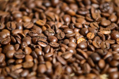 kavrulmuş kahverengi kahve çekirdekleri