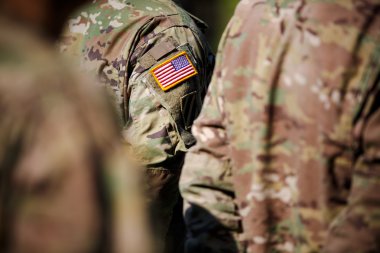 ABD bayrağı ve ABD Ordusu yama üzerinde lehim'ın üniforma