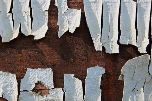 Parede de madeira pintada de branco velho — Fotografia de Stock