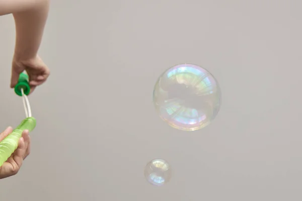 Fotografie Barevných Mýdlových Bublin Kreativní Zázemí Selektivní Zaměření — Stock fotografie