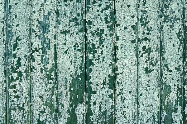 Παλιό Πράσινο Ξύλινο Φράχτη Αποφλοιωμένες Χρώμα Δημιουργικό Υπόβαθρο — Φωτογραφία Αρχείου