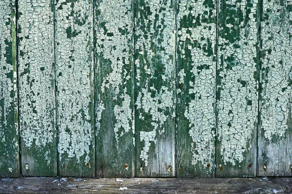 Θραύσμα Από Παλιό Πράσινο Ξύλινο Φράχτη Ξεφλουδισμένο Χρώμα Δημιουργικό Υπόβαθρο — Φωτογραφία Αρχείου