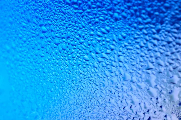 Bright Drops Glass Blue Creative Background Close — Stock Photo, Image