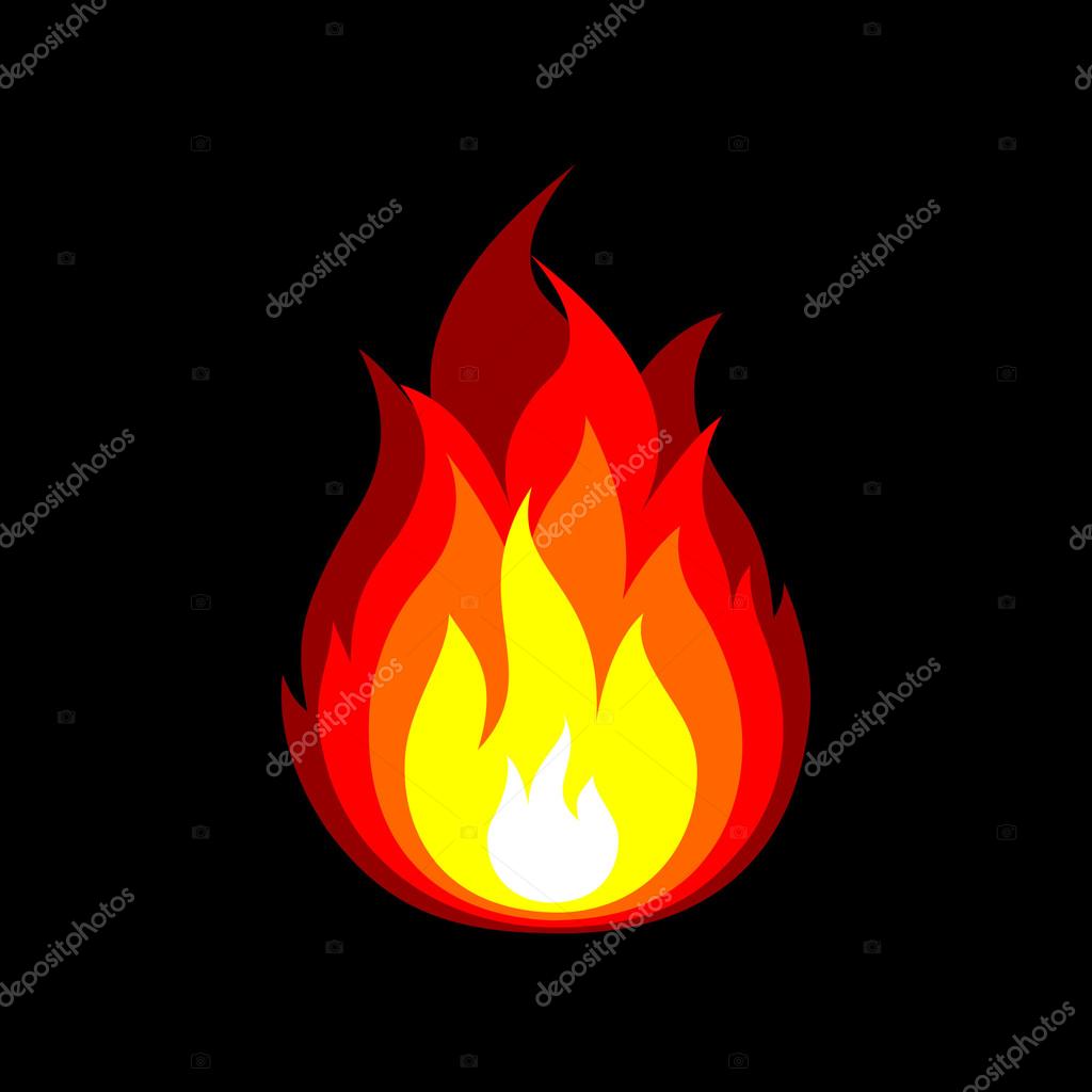 Vector illustration of a fire, bonfire, flame. It can be used for icon, emblem, logo.
