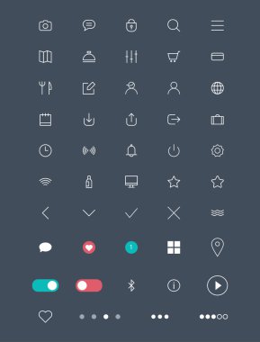 Düz Stil kümesindeki simgeler