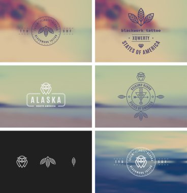 Trendy Retro Vintage Insignias paket