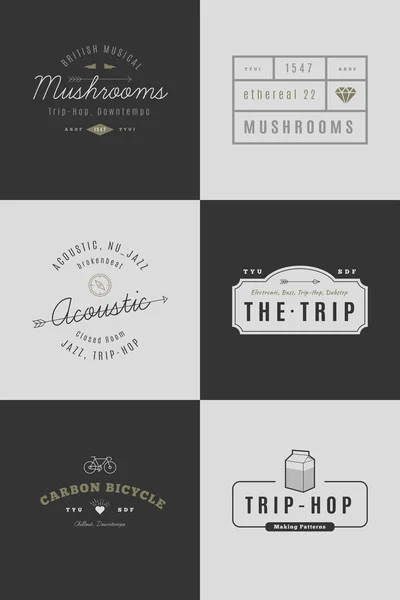 Trendy retro vintage insignes bundel — Stockvector