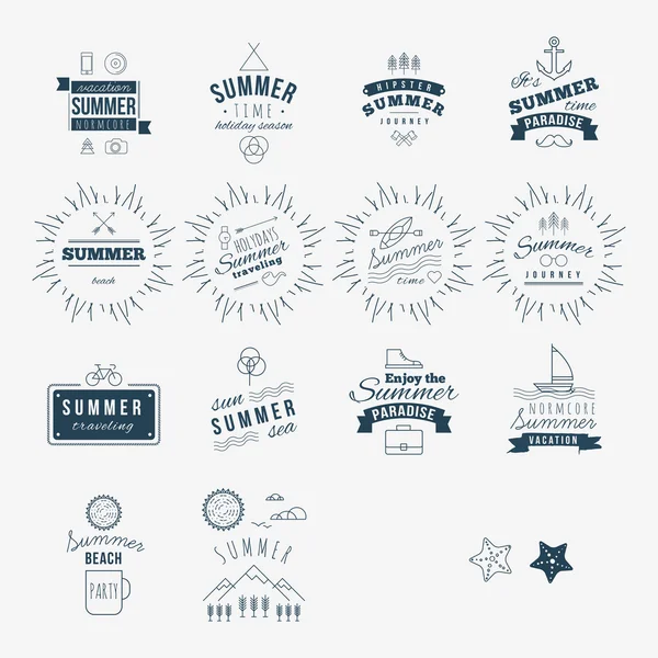 Retro hand drawn elements for Summer calligraphic designs — Stock Vector