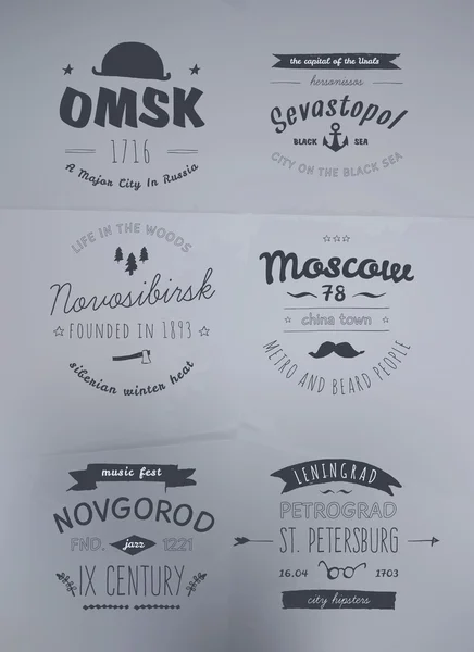 Logotipos de estilo desenhado à mão . — Vetor de Stock