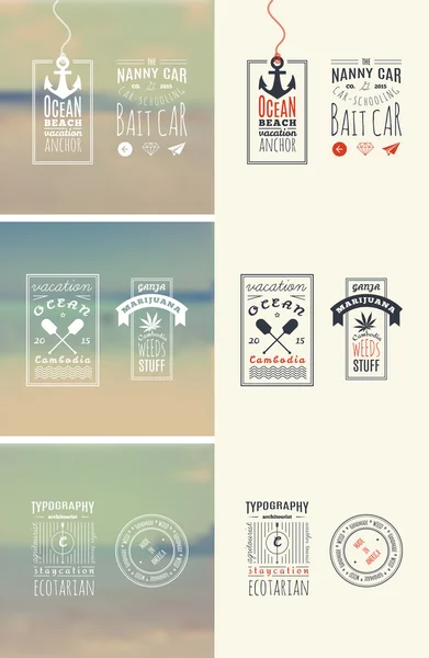 Trendy retro vintage insignes bundel — Stockvector