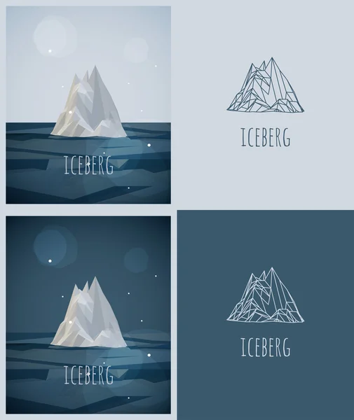 Vector iceberg low-poly . — Vetor de Stock