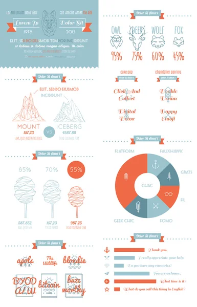 Set di infografiche vettoriali — Vettoriale Stock