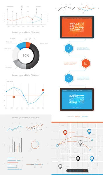 Interface elementos infográficos — Vetor de Stock