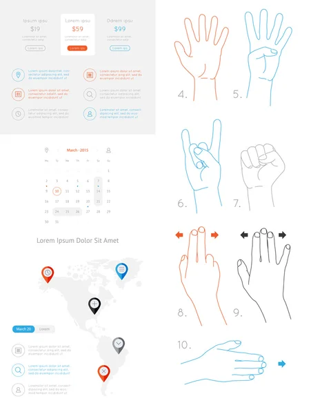 Interface elementos infográficos — Vetor de Stock