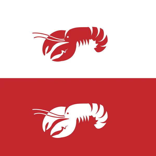 Red Lobster white and red background — Stock Vector