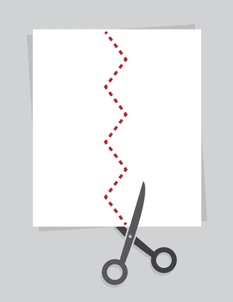 Řez papíru cik cak nůžky — Stockový vektor
