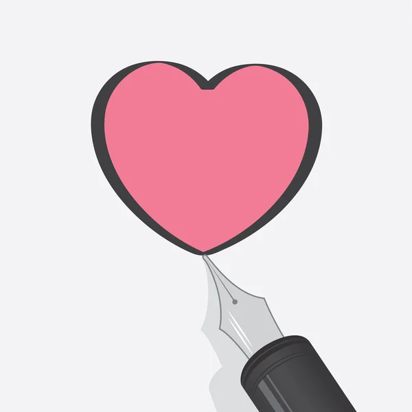 Heart Pen — Stock Vector