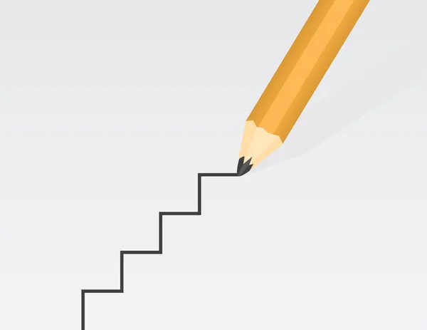 Escaleras de dibujo a lápiz — Vector de stock