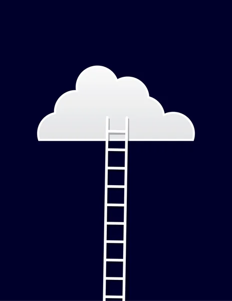Escalera de nube — Vector de stock