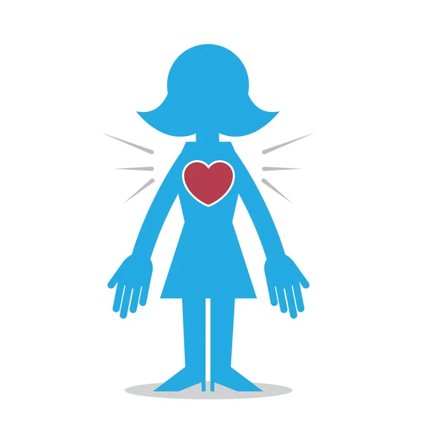 Γυναίκα σιλουέτα καρδιά — Διανυσματικό Αρχείο