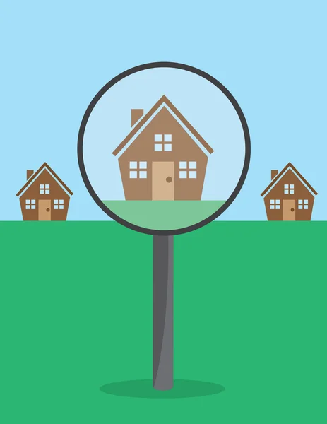 House Magnifying Glass — Stock Vector