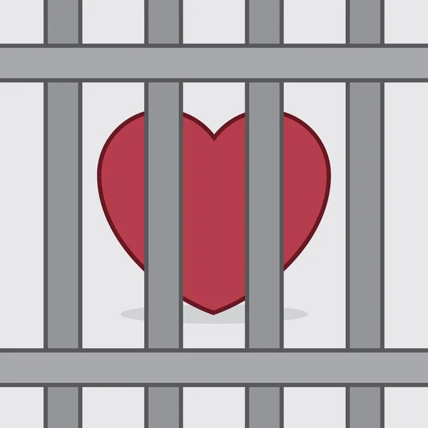 Herz hinter Gittern — Stockvektor