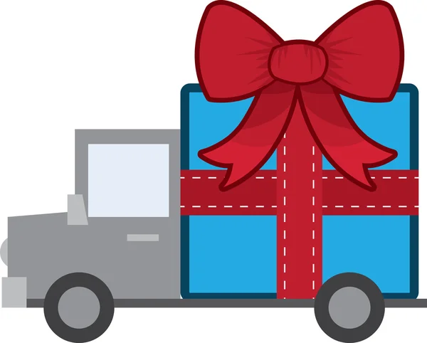 Gift on Truck — Stock Vector