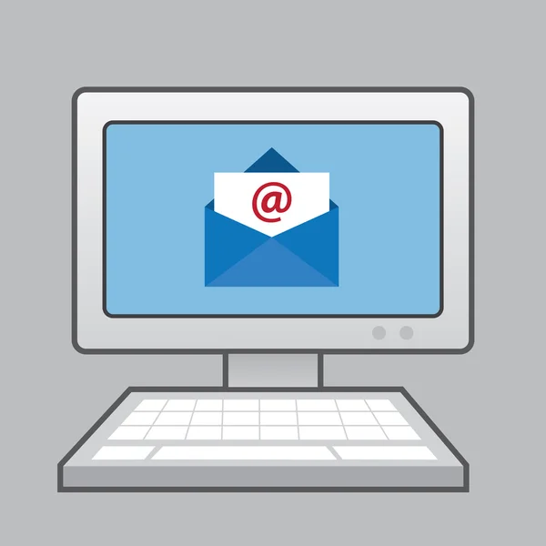 Počítač obálku e-mailu — Stockový vektor