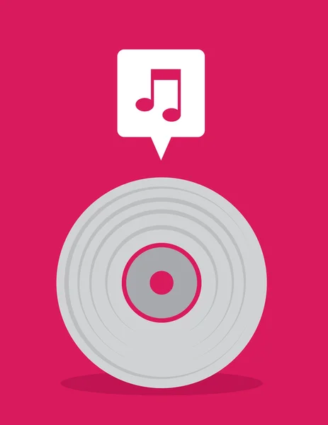 CD Music Note — Vetor de Stock