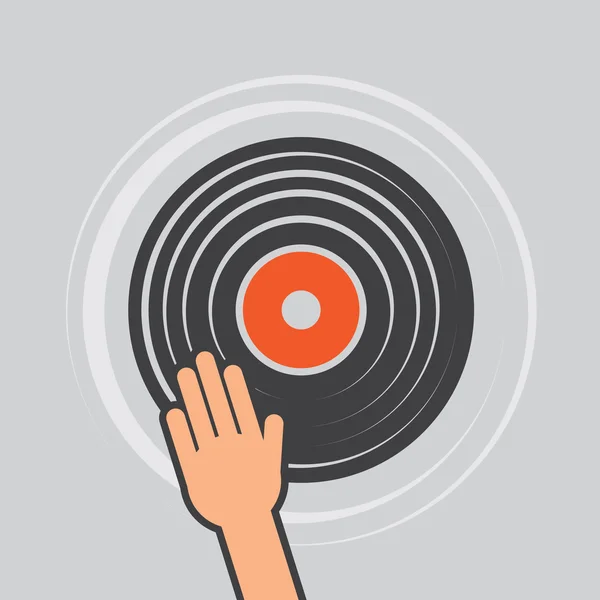 Vinyl Record Hand Scratch — Stock Vector