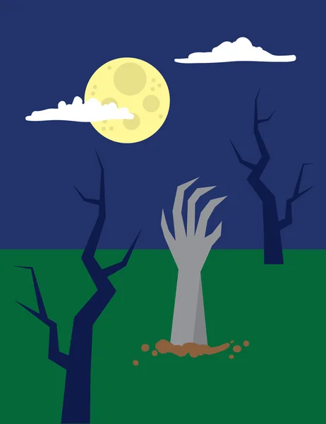 Main zombie à partir du sol — Image vectorielle