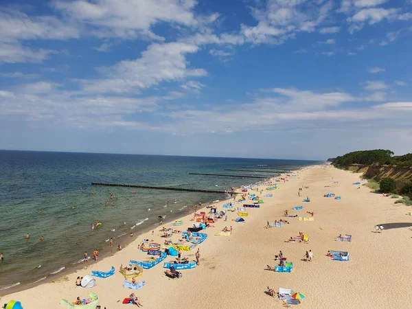 Vue Sur Mer Les Vagues Île Sur Côte Méditerranéenne Été — Photo