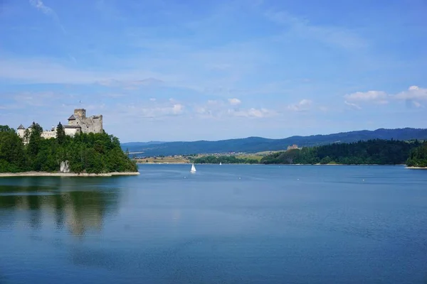 Vista Castelo Lago Verão — Fotografia de Stock