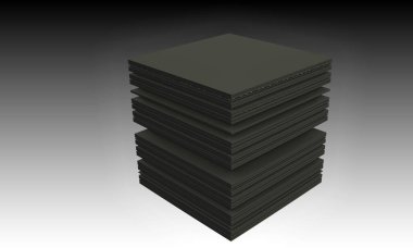 Tabaklar üst üste yığılmış. 3d geometrik şekiller gri iş tarzı arka plan dokusu web şablonu banner kurumsal kimlik tasarımı yaratıcı konsept çağdaş biçim, 3d oluşturma