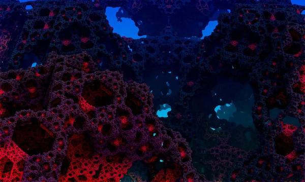 Fondo Fractal Montañas Coral Fantasía Extraterrestre Paisaje Rendering — Foto de Stock