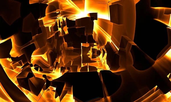 Inferno Fractal Terra Computador Gerado Fundo Abstrato Render — Fotografia de Stock