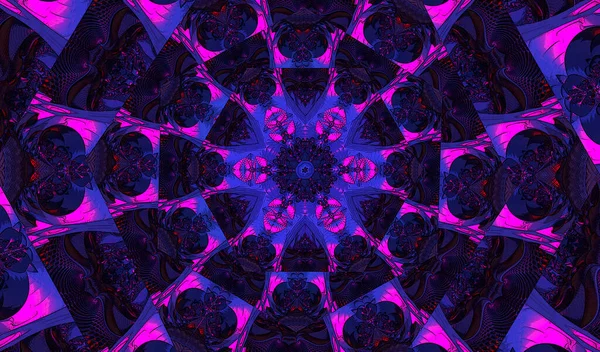Умный Фиолетовый Круглый Орнамент Виде Стилизованного Цветка Калейдоскоп Шаблон Изготовления — стоковое фото