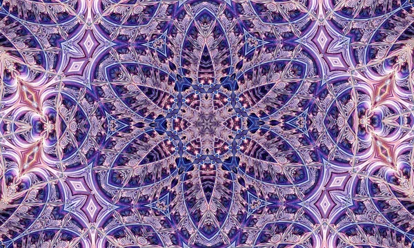 Kaleidoscope Pattern Polygon Stars Pink Color — Stock Photo, Image