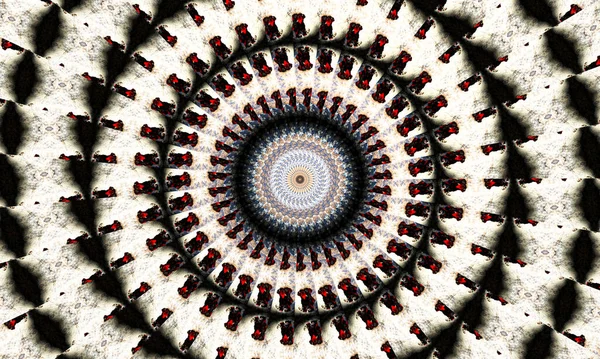Czarno Biały Kalejdoskop Monochromatyczny Wzór Kwiatowy Może Być Stosowany Kolorowania — Zdjęcie stockowe
