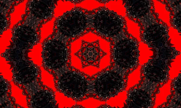 Kaleidoskop Pozadí Abstraktní Fraktální Tvary Krásná Satanská Kaleidoskopická Textura Fantazie — Stock fotografie