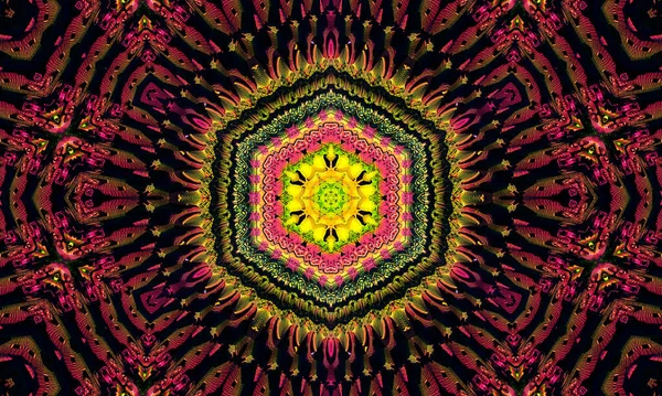 Resumo Fundo Caleidoscópio Textura Mosaico Multicolorido Rosa Verde Amarelo Padrão — Fotografia de Stock