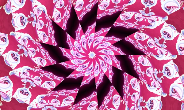 Abstract Roze Caleidoscoop Achtergrond Prachtige Mandala Textuur Uniek Caleidoscoop Ontwerp — Stockfoto