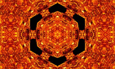 Turuncu, güneş, ayçiçeği kaleydoskobu, güzel geometrik desen, duvar kağıdı, arkaplan, web afişi, arkaplan ve tasarım şablonu için iyi.