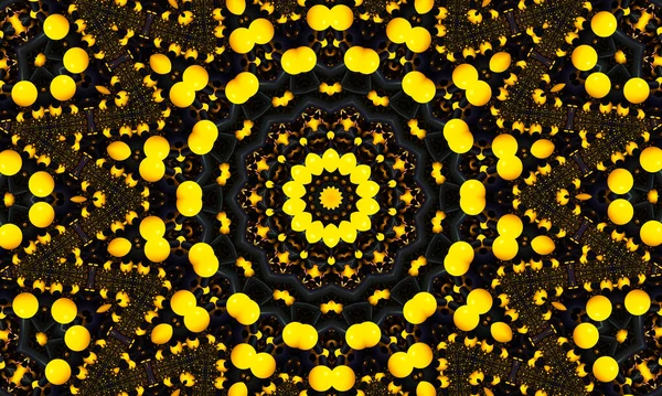 Yellow Dot Figure Seamless Pattern Circles Abstract Blue Background Illustration — Stock Photo, Image