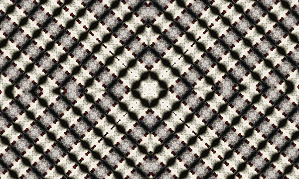 Kaleidoskop Hitam Dan Putih Monokrom Floral Pattern Dapat Digunakan Untuk — Stok Foto