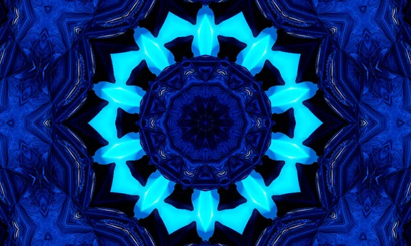 Lower Gzhel Deco Mandala Design Decorative Elements Indigo Blue Line — Stock Photo, Image