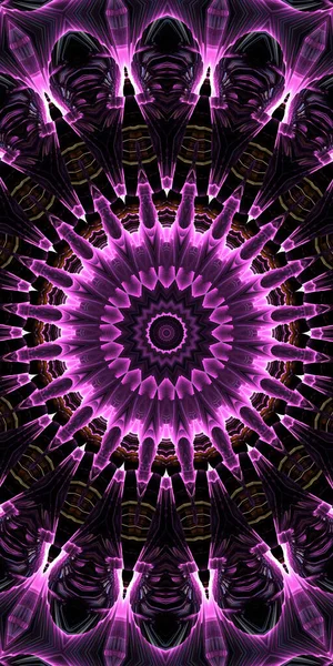 Purple Magic Kaleidoscope Device Universe Crescent Moon Sun Face Black — Stock Photo, Image