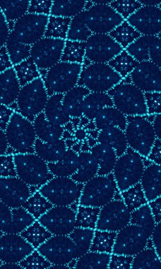 Çivit mavisi kravat boyası kenar arka plan. Sulu boya ile boyanmış yan pankart şeridi. Cep telefonu için Boho modern soyut web tasarım ögesi, bölücü veya dekoratif mürekkep arkaplanı.